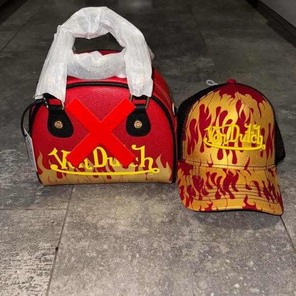 Von Dutch City of Angels Red Yellow Trucker - Picture 1 of 2
